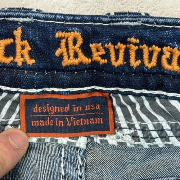 Rock Revival Low Rise Stacey Distress Glittered Pockets Skinny Jeans Size 28 - Picture 7 of 13